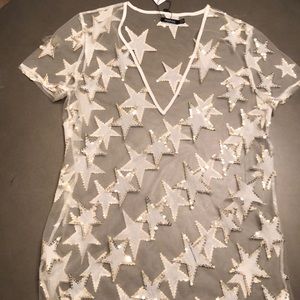 Boohoo star sequin coverup